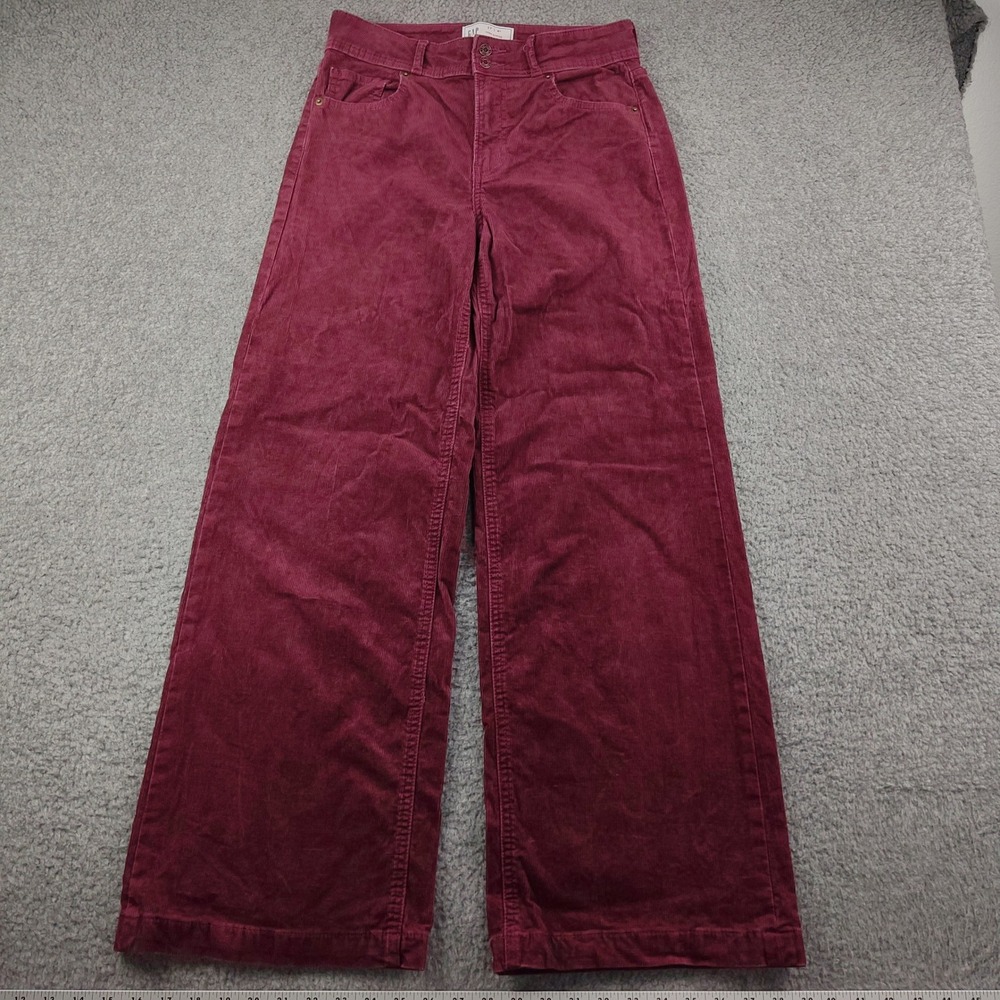 Gap Corduroy Pants 29x29 Sz 27/4 High Stride Waisted Burgundy Wide Leg EUC
